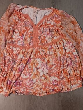 torrid Pale Pink Tie-Dye Knit Top